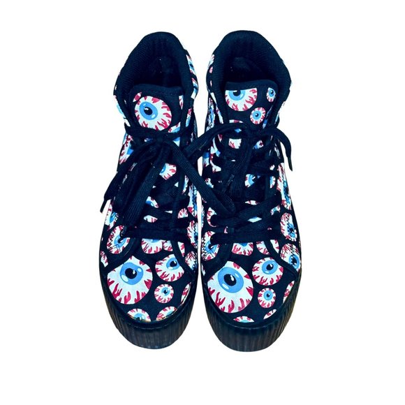 SOLD y2k emo goth jc play by jeffrey campbell hiya-eye platform sneakers woman 8 - Picture 2 of 10